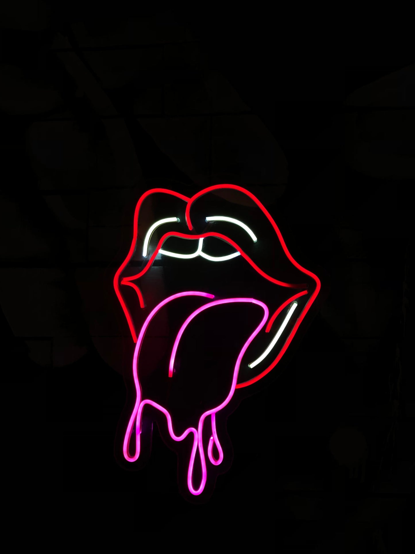 Rolling Stones Inspired Neon Lips Dekor