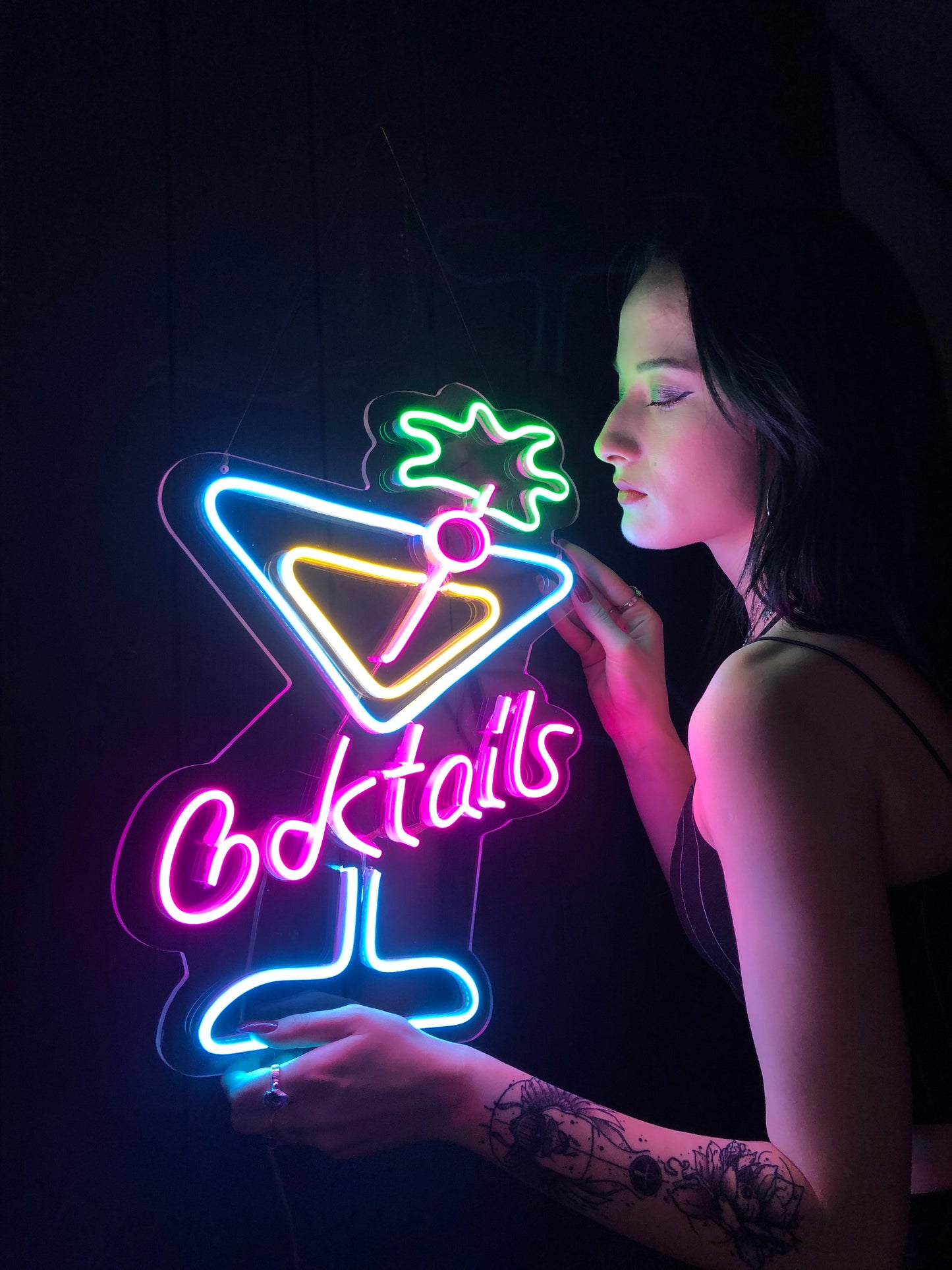 Neon Kokteyl Bardağı Dekor