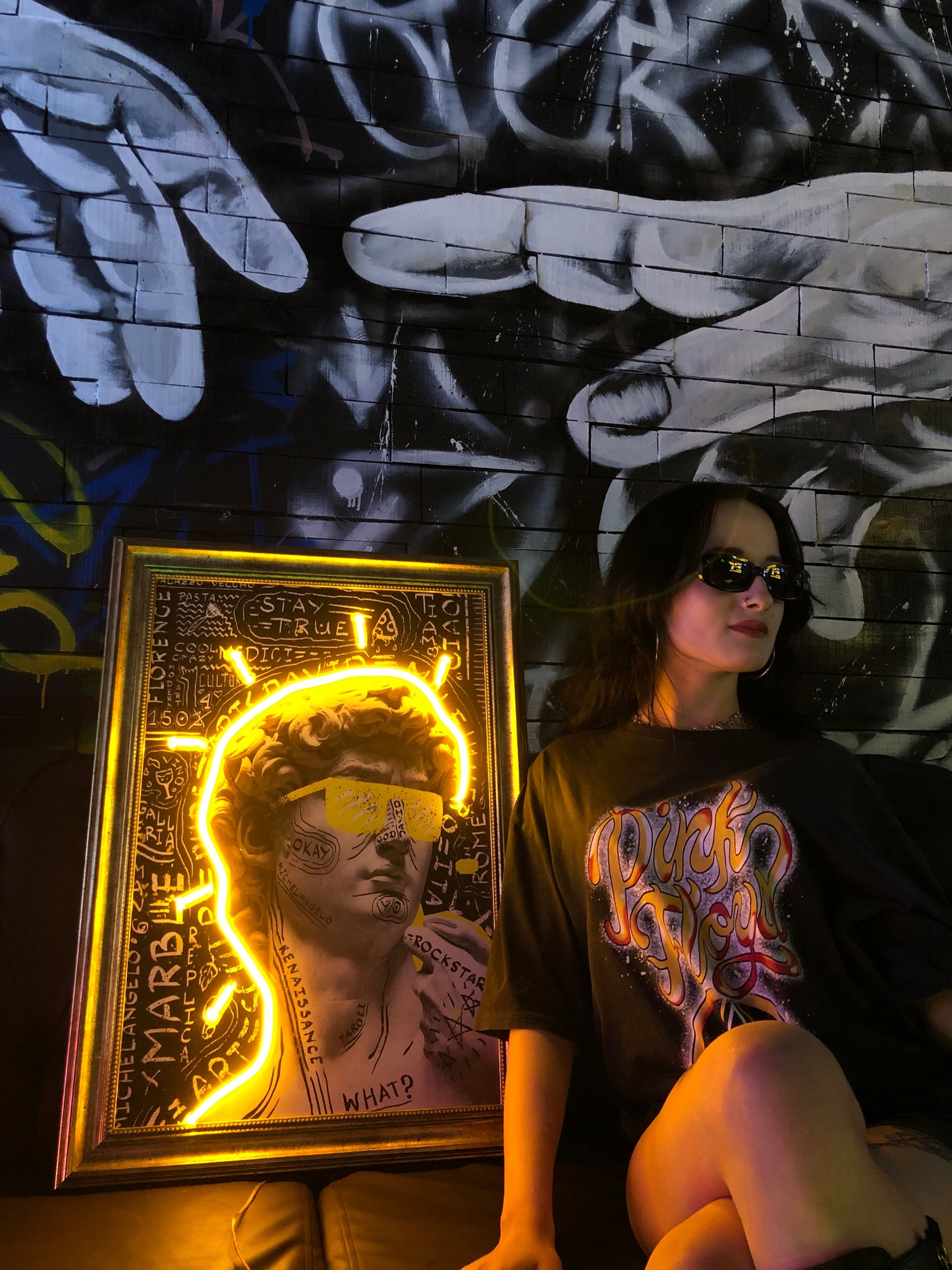 Modern David Neon Özel Tasarım Tablo