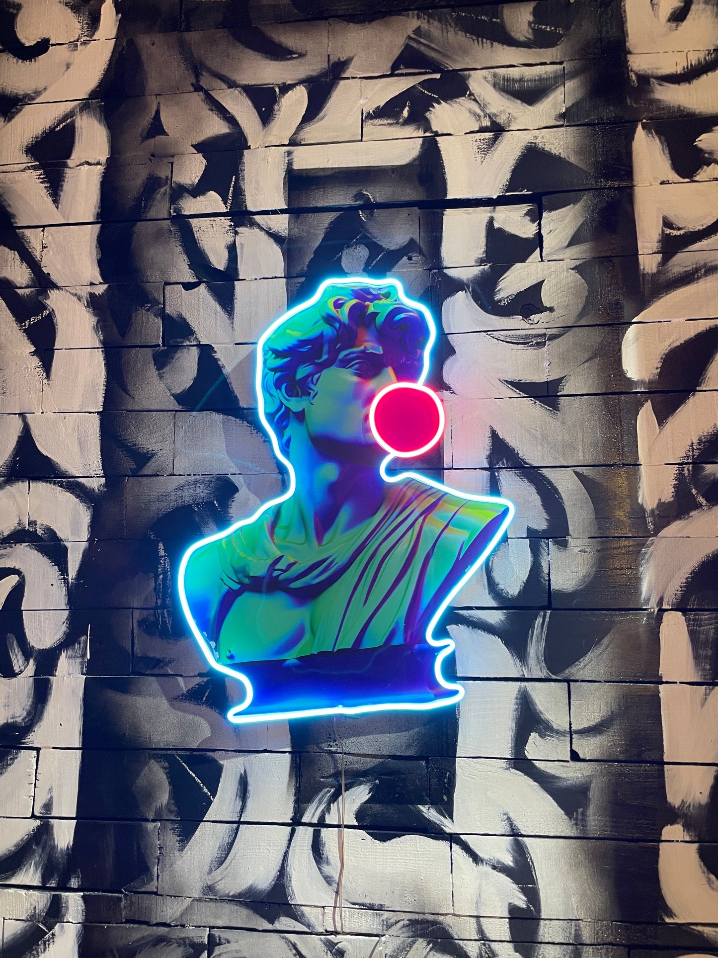 Neon David Sculpture Özel Tasarım Dekor