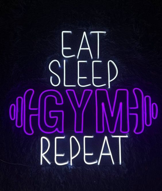 'Eat Sleep Gym Repeat' Neon Dekor