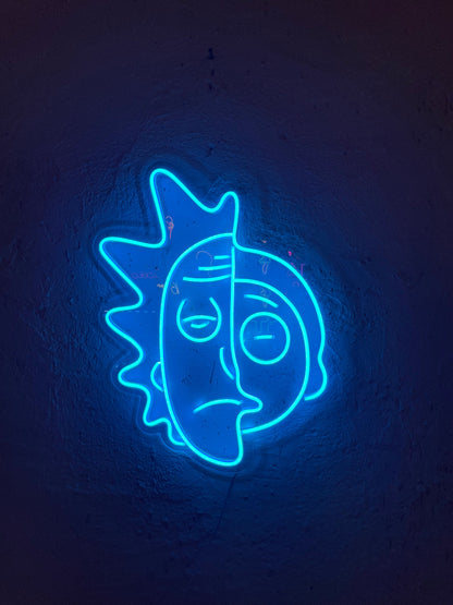 Quirky Cartoon Face Neon Dekor