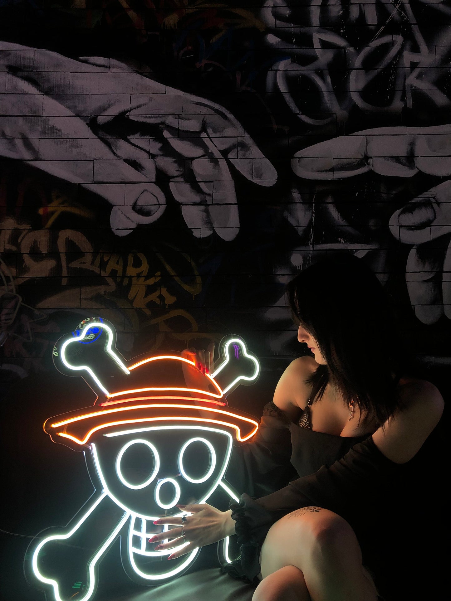 One Piece Straw Hat Pirate Neon Dekor