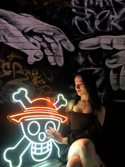 One Piece Straw Hat Pirate Neon Dekor