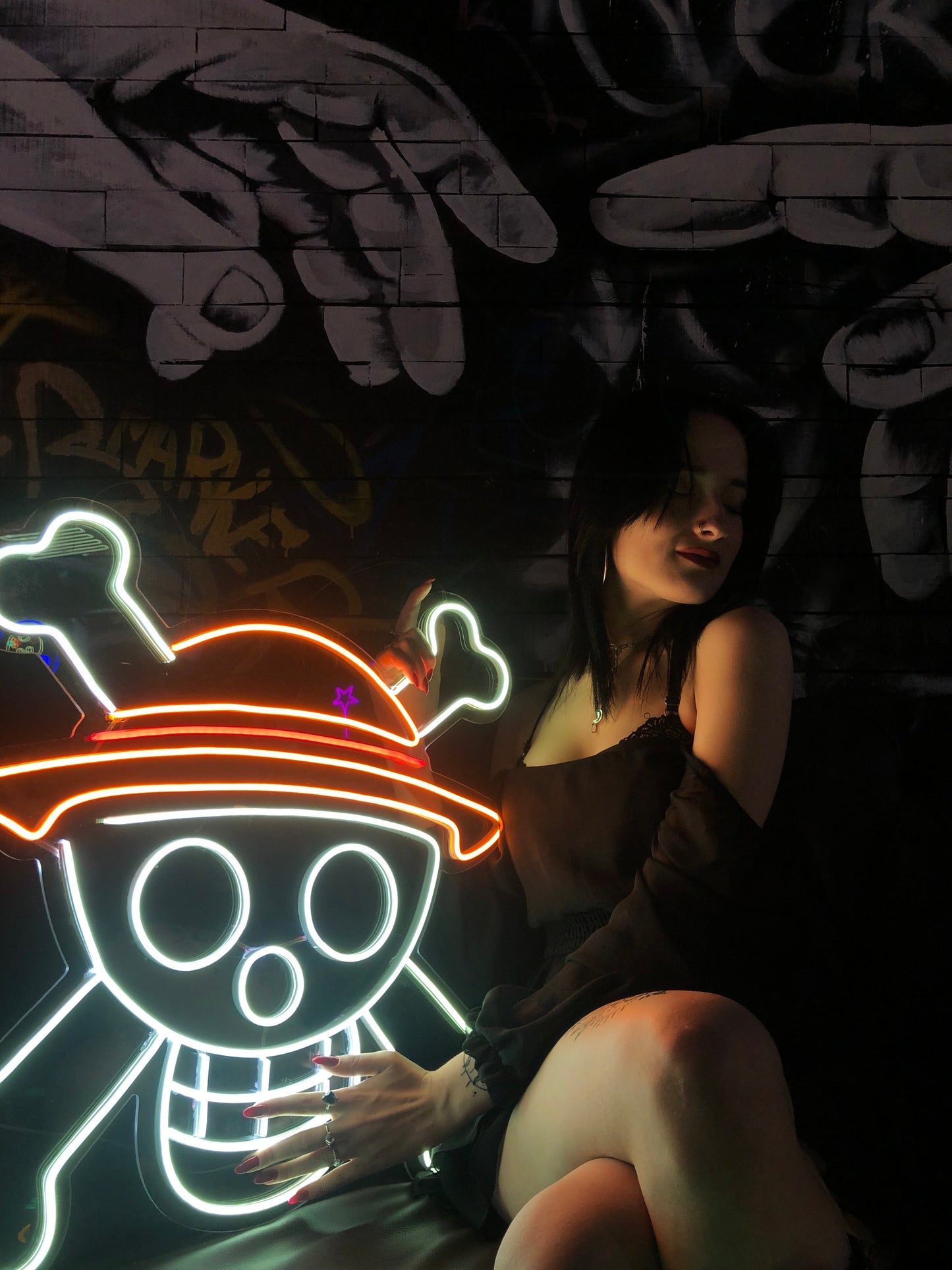 One Piece Straw Hat Pirate Neon Dekor
