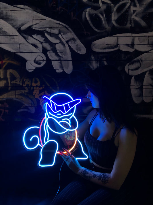 Retro Squirtle Neon Light Dekor