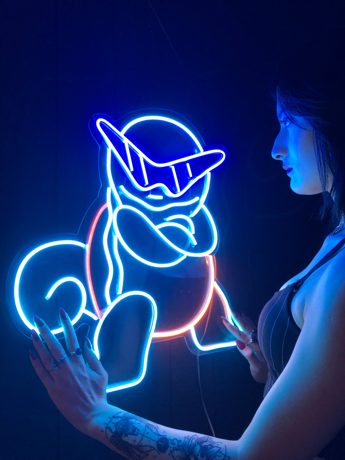 Retro Squirtle Neon Light Dekor