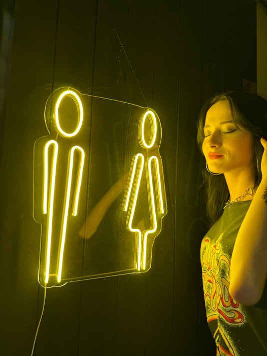 Modern Restroom Symbols Neon Dekor
