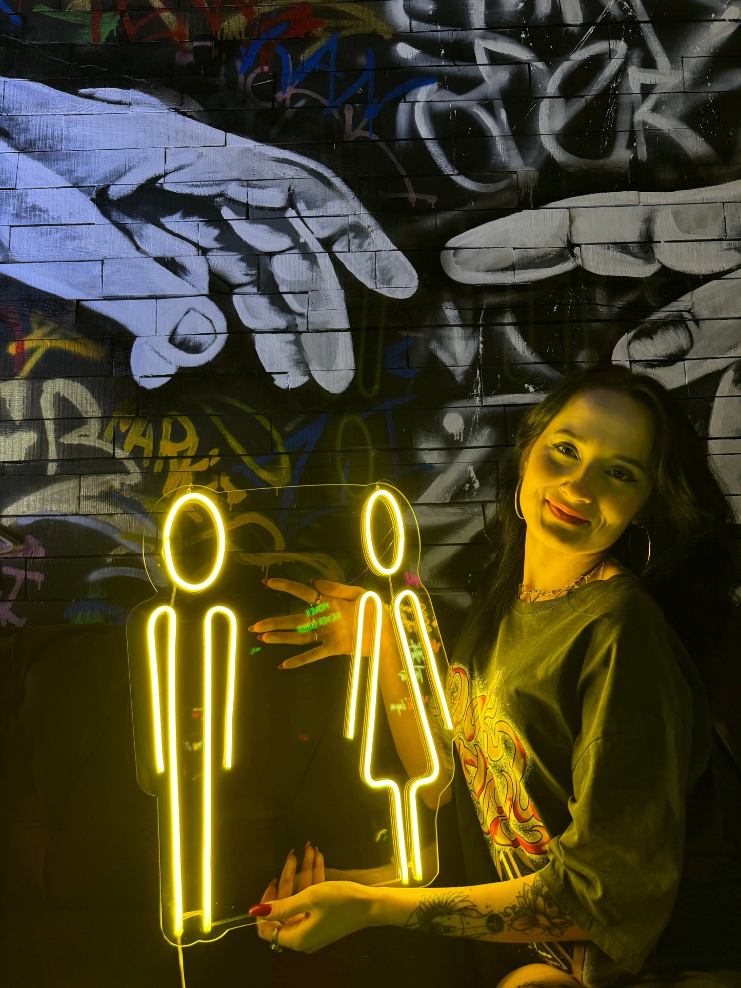 Modern Restroom Symbols Neon Dekor