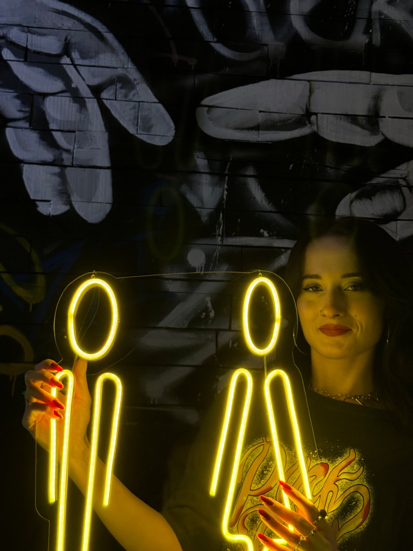 Modern Restroom Symbols Neon Dekor