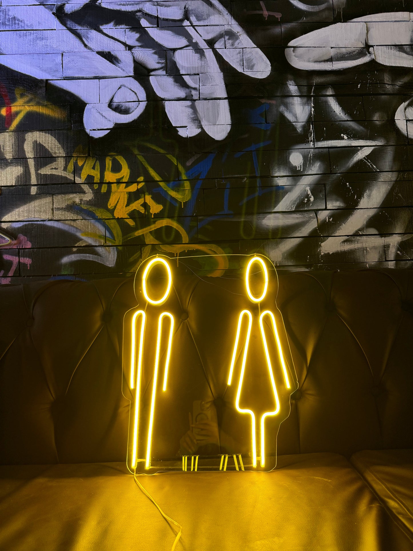Modern Restroom Symbols Neon Dekor