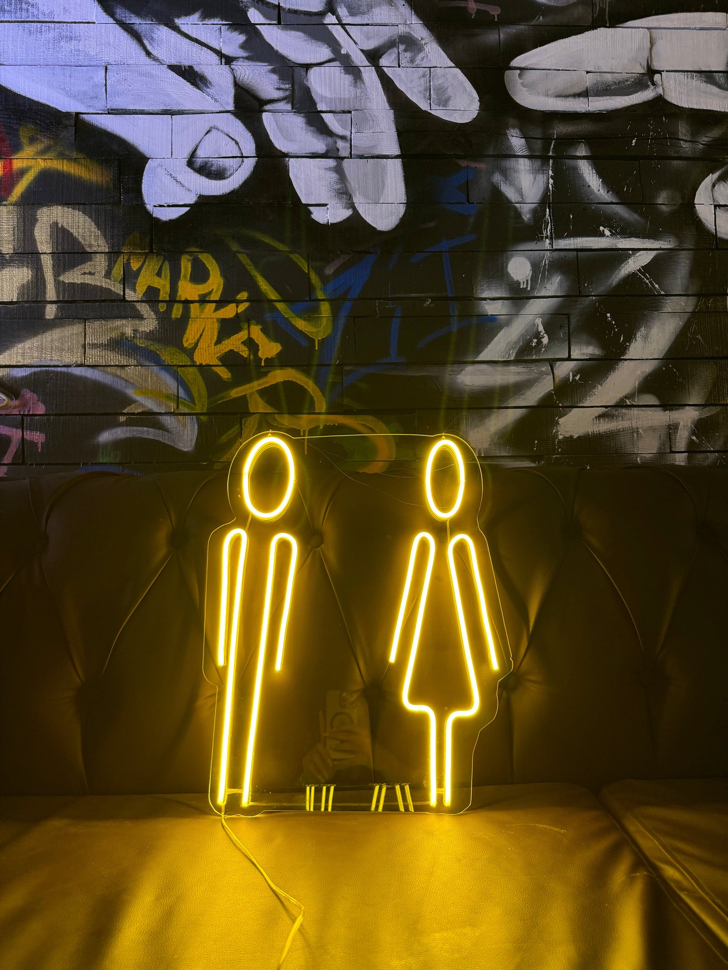 Modern Restroom Symbols Neon Dekor