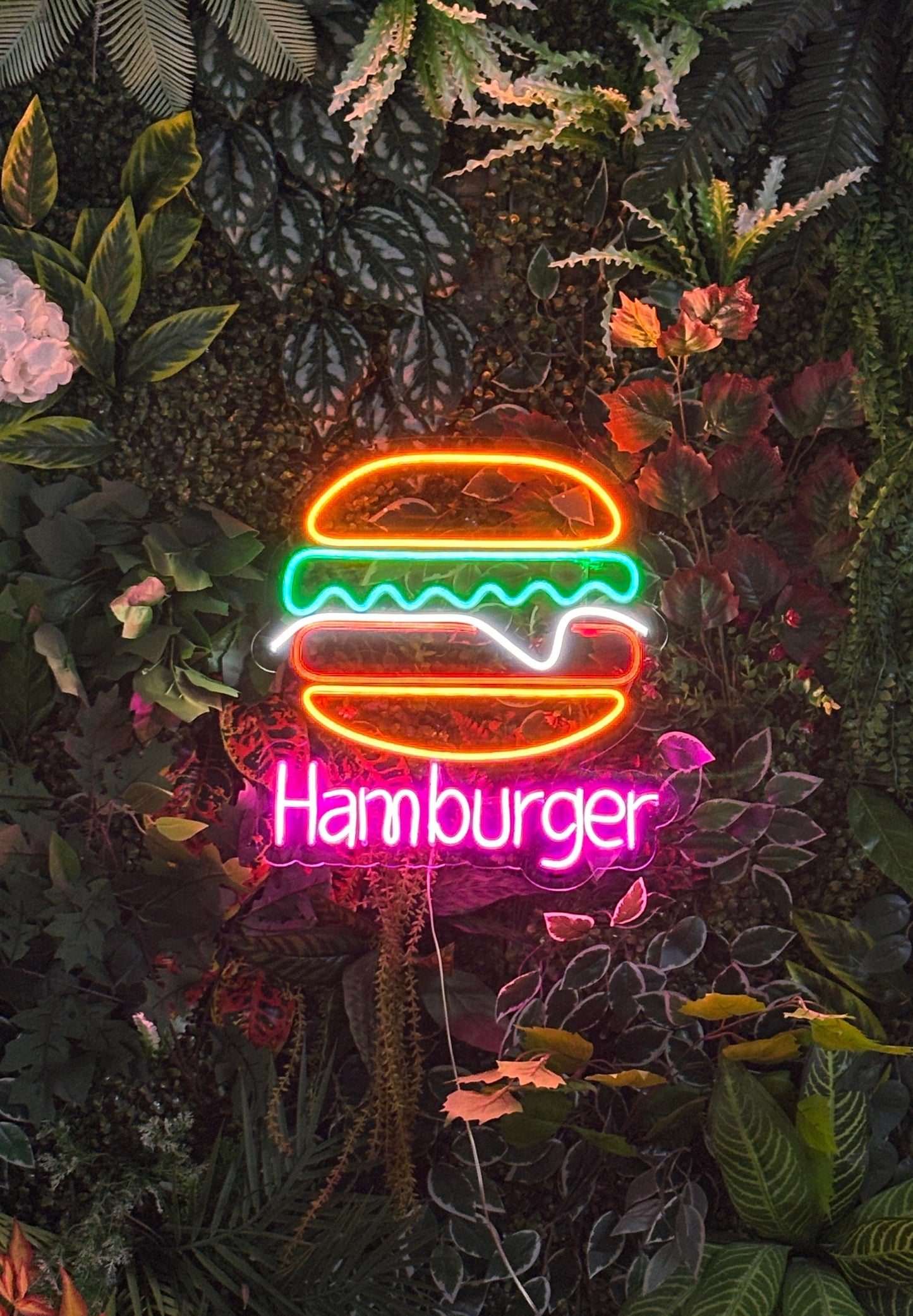 Hamburger Fast Food Neon Tabela