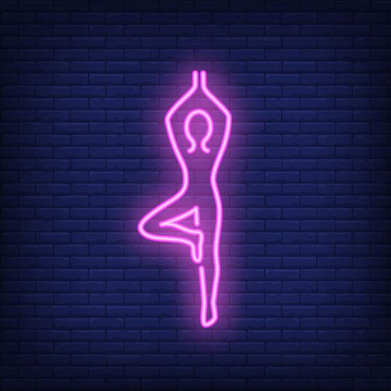 Yoga Silüet Neon Dekor