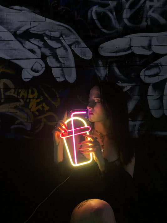 Neon Glow Kokteyl Bardağı Dekor