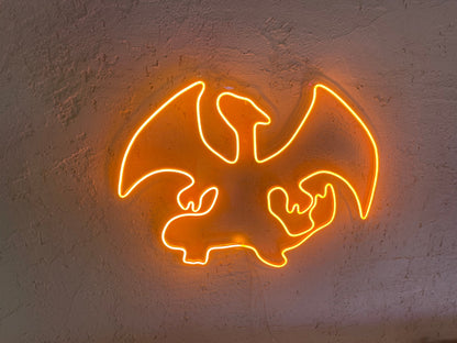 Charizard Silhouette Neon Dekor