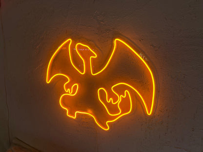 Charizard Silhouette Neon Dekor