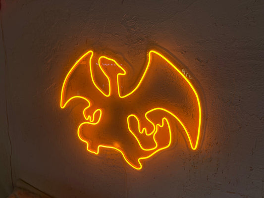 Charizard Silhouette Neon Dekor