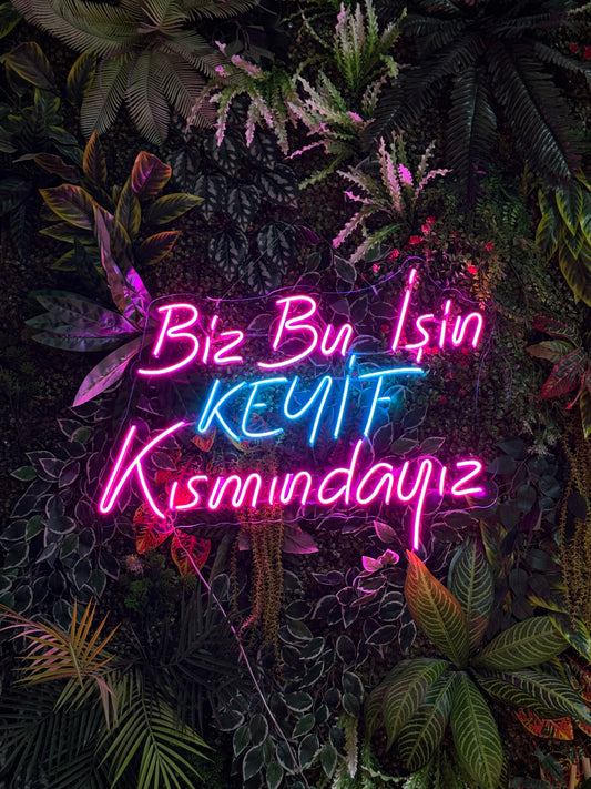Biz Bu İşin KEYİF Kısmındayız Neon Tabela