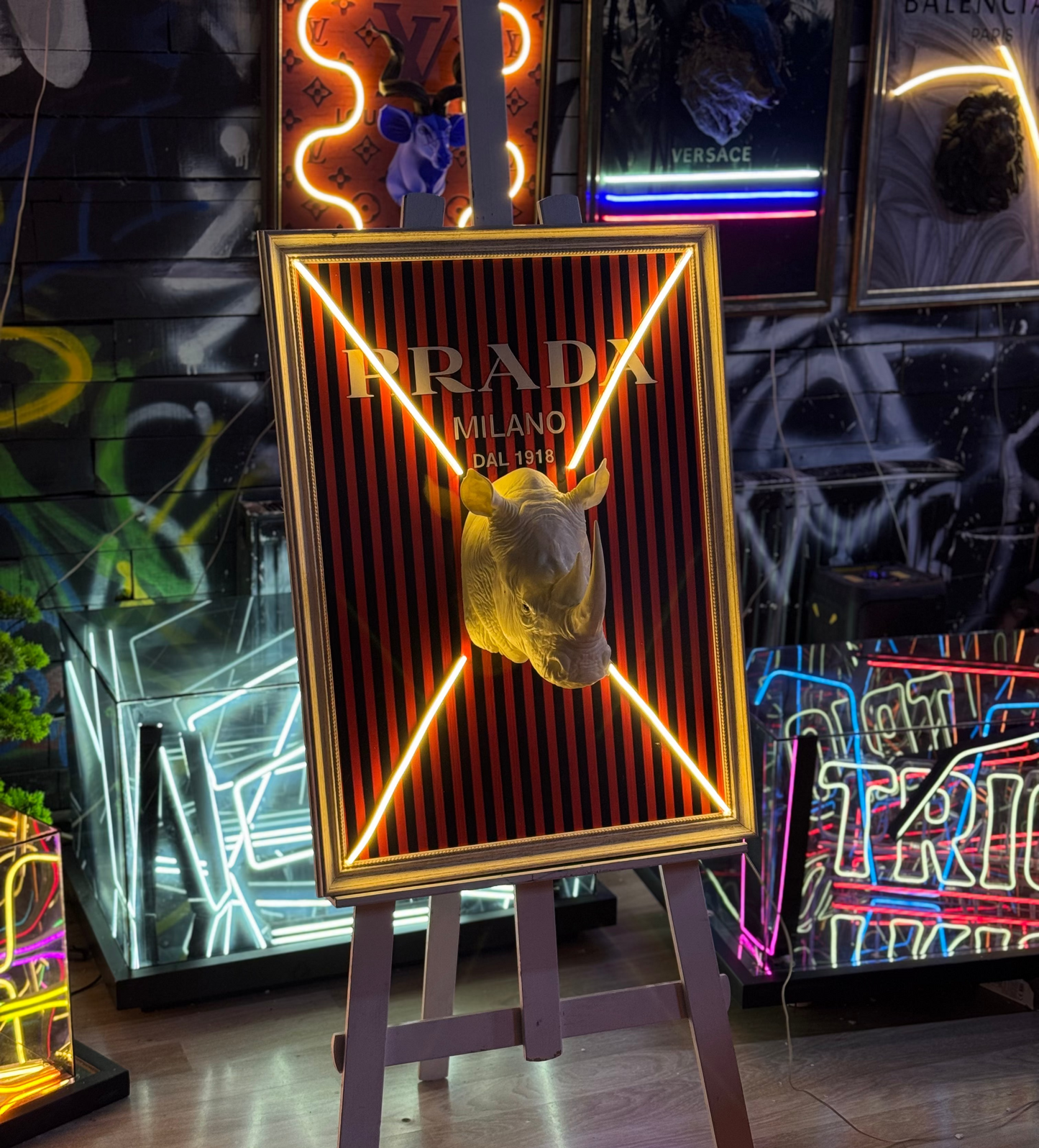 Prada Consept 3D Neon Tablo