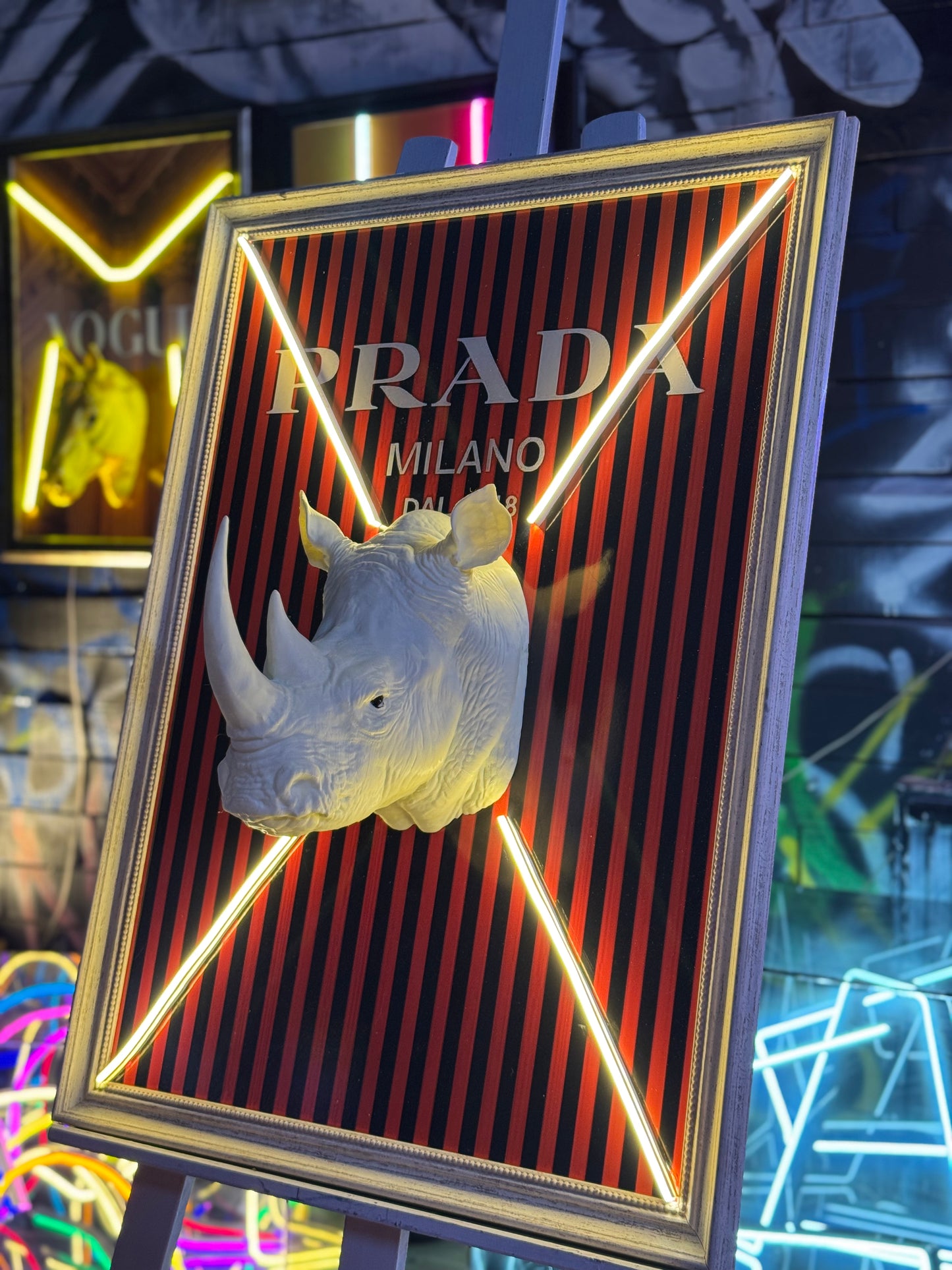 Prada Consept 3D Neon Tablo
