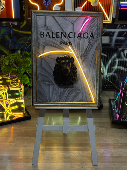 Balenciaga Consept 3D Neon Tablo