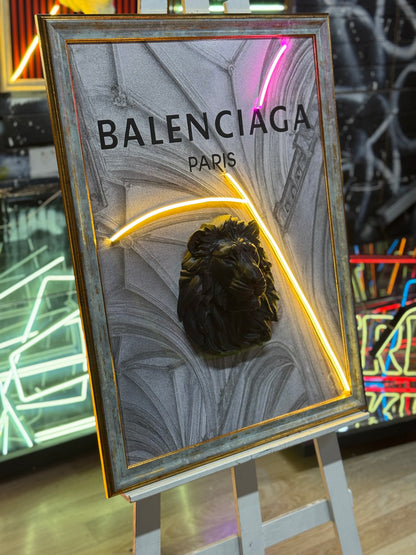 Balenciaga Consept 3D Neon Tablo
