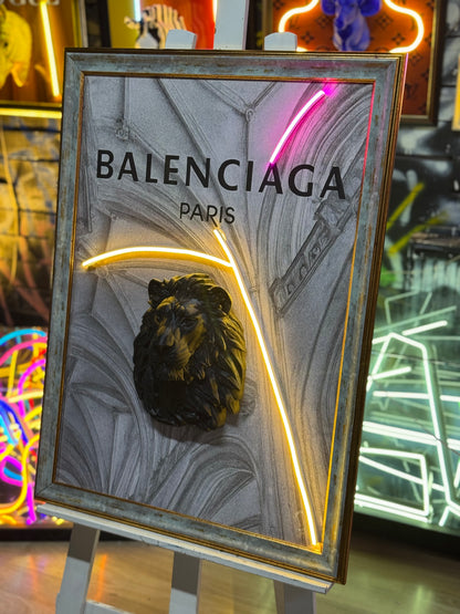 Balenciaga Consept 3D Neon Tablo