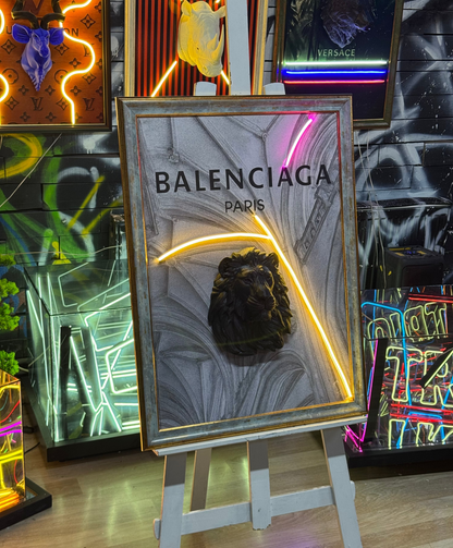 Balenciaga Consept 3D Neon Tablo