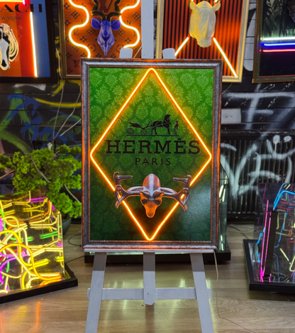 Hermes Consept 3D Neon Tablo