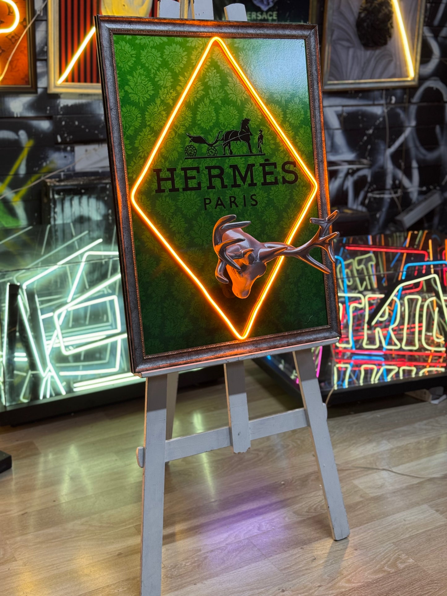 Hermes Consept 3D Neon Tablo