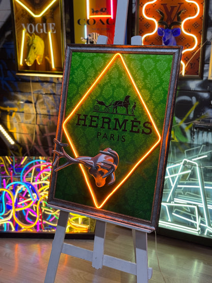 Hermes Consept 3D Neon Tablo
