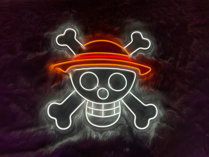 One Piece Straw Hat Pirate Neon Dekor