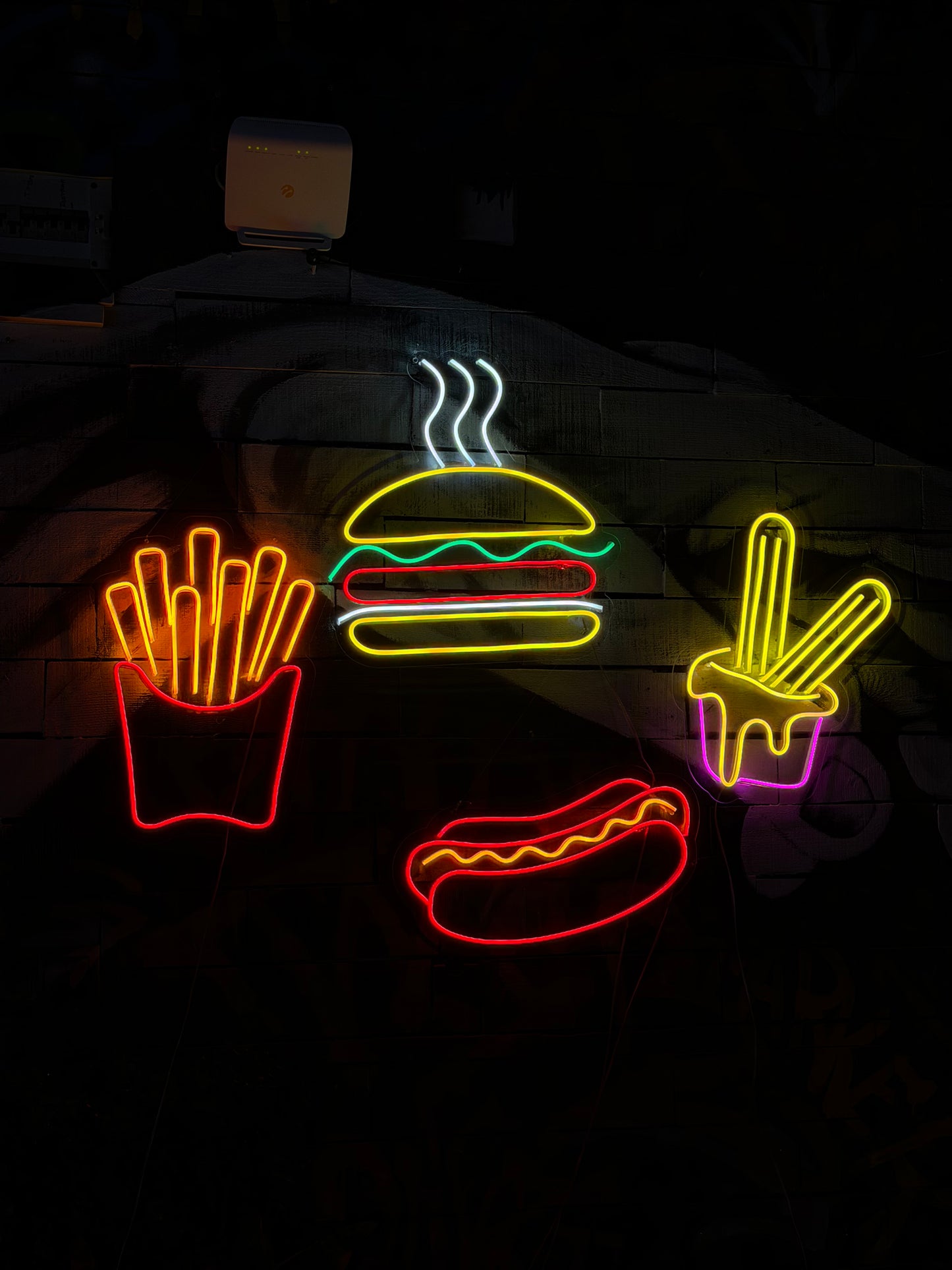 Hatdog Fast Food Neon Tabela