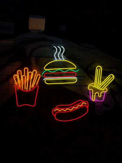 Hatdog Fast Food Neon Tabela