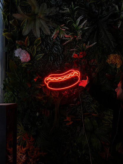 Hatdog Fast Food Neon Tabela