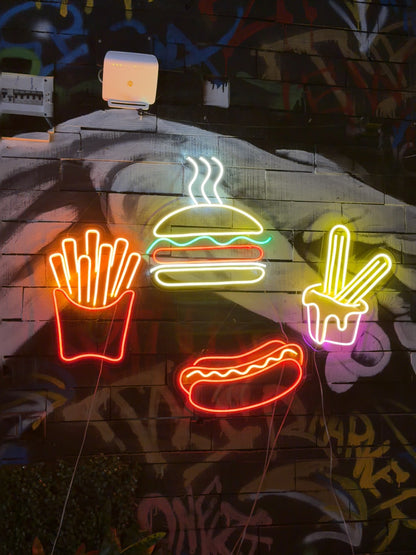 Hamburger Neon Tabela