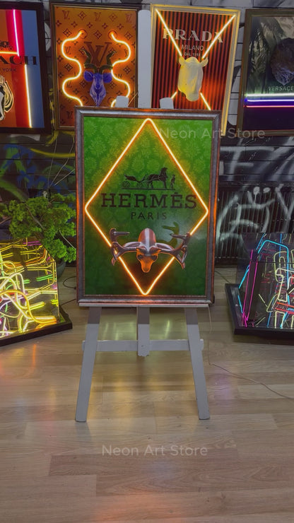 Hermes Consept 3D Neon Tablo